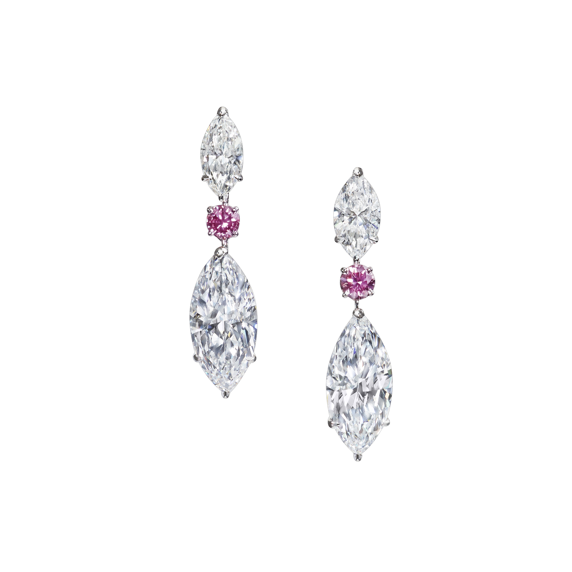 White and Pink Diamond Earrings - Moussaieff | Moussaieff