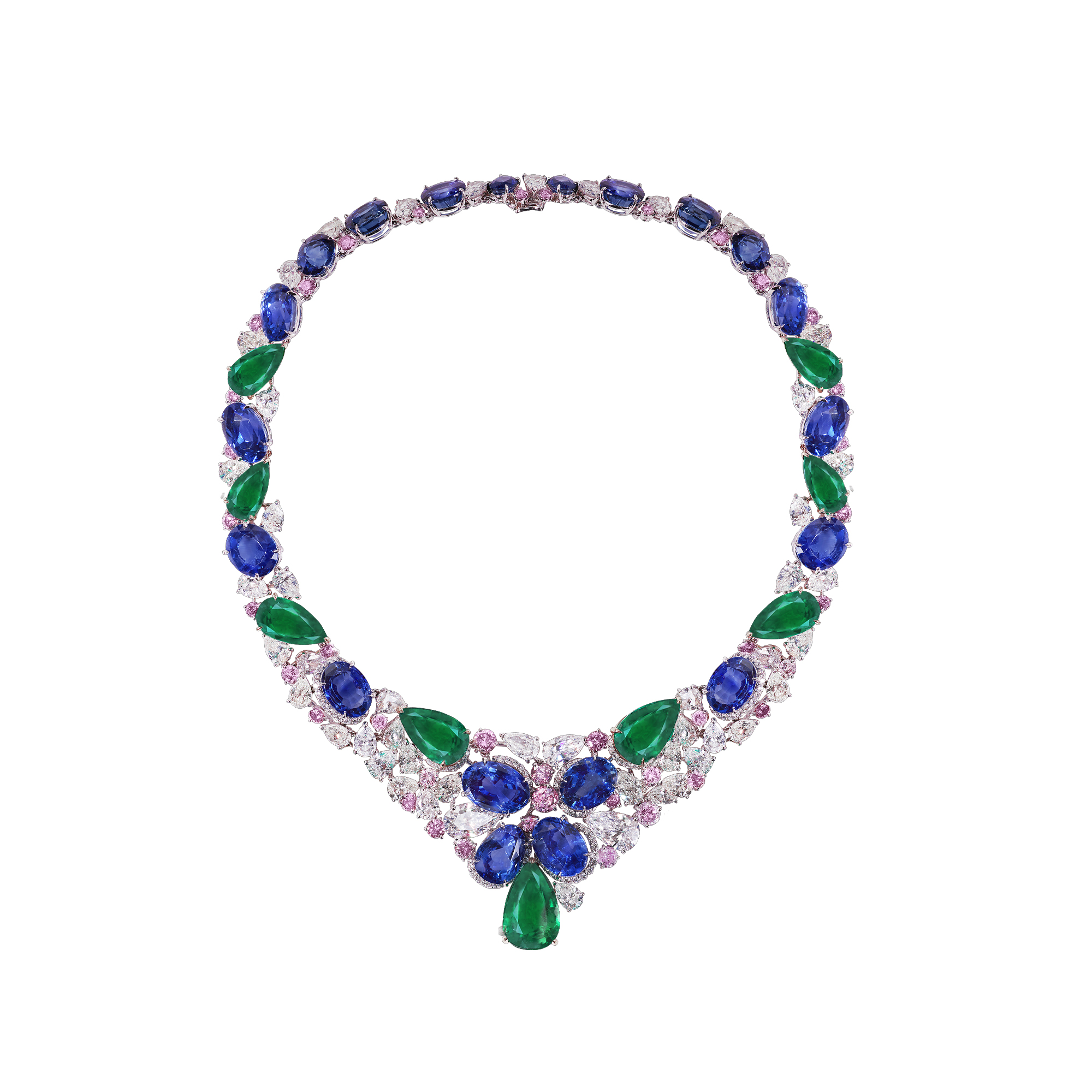 Diamond, Sapphire and Emerald Necklace - Moussaieff | Moussaieff
